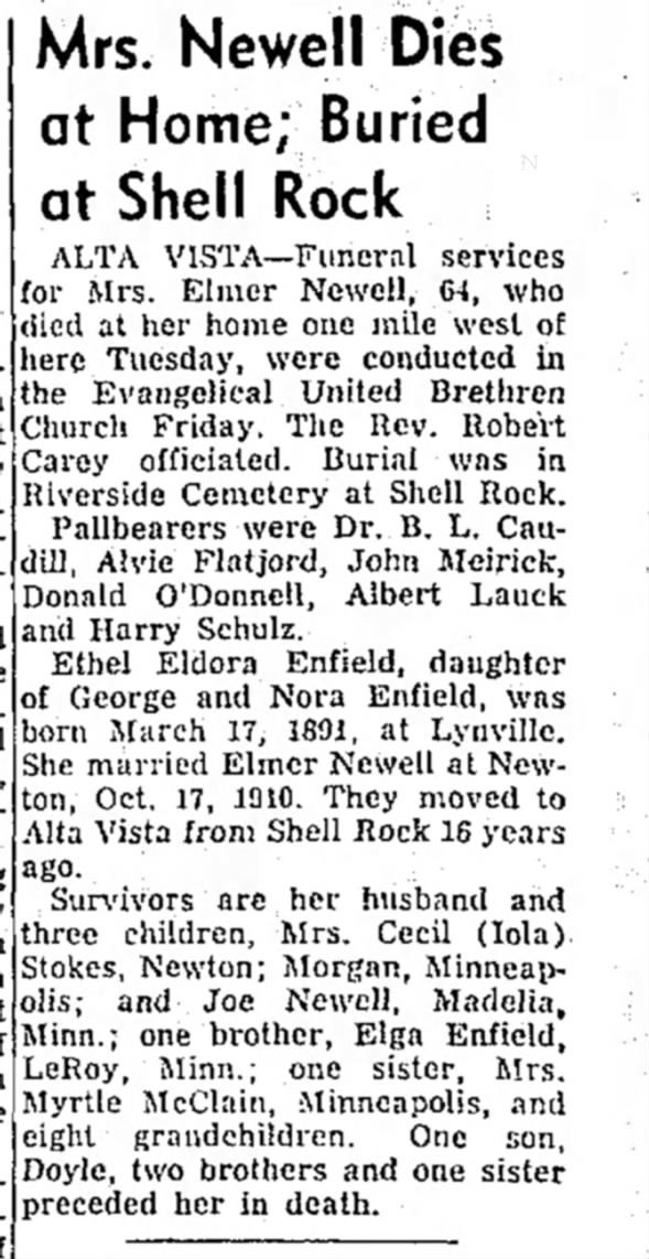 Clipping from Globe-Gazette
